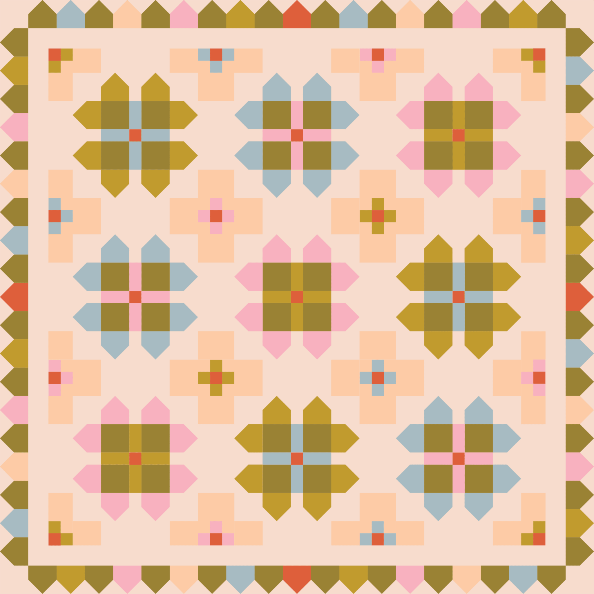 quiltkit | foxglove | cover | throw - floydthefox