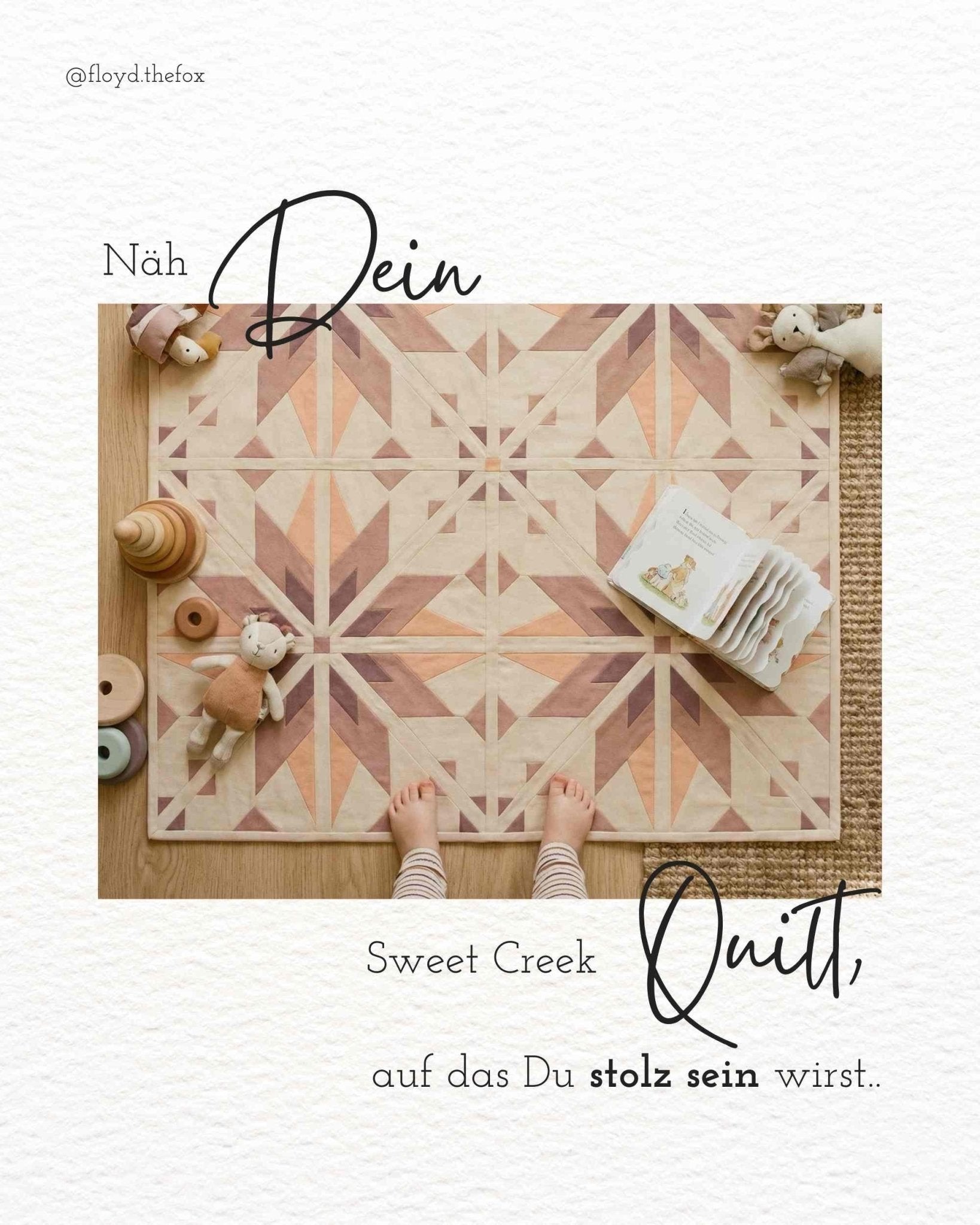 quiltkit | heck.yes.sew.co | sweet creek | baby peach - floydthefox