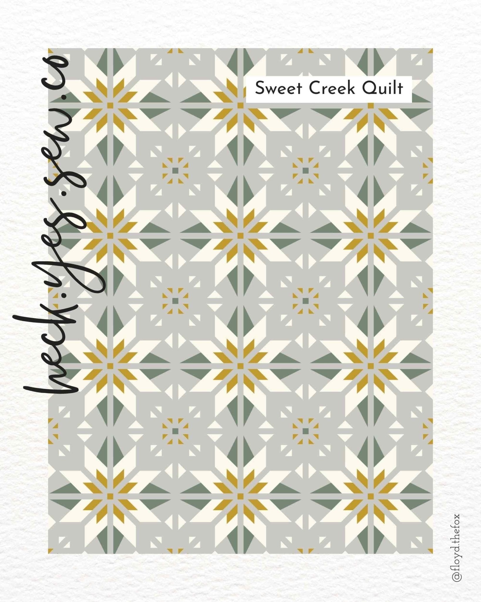 quiltkit | heck.yes.sew.co | sweet creek | twin mystic grey - floydthefox