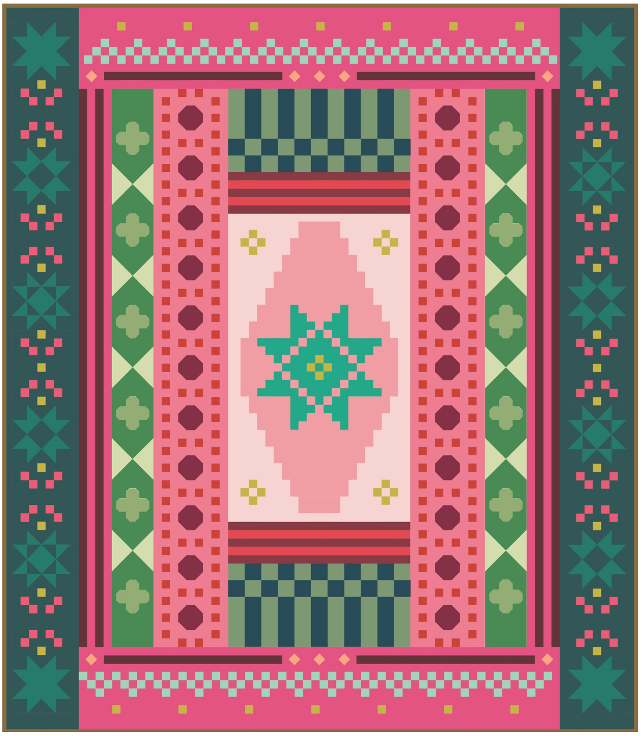 quiltkit | lo and behold | homespun BOM | christmas mint - floydthefox