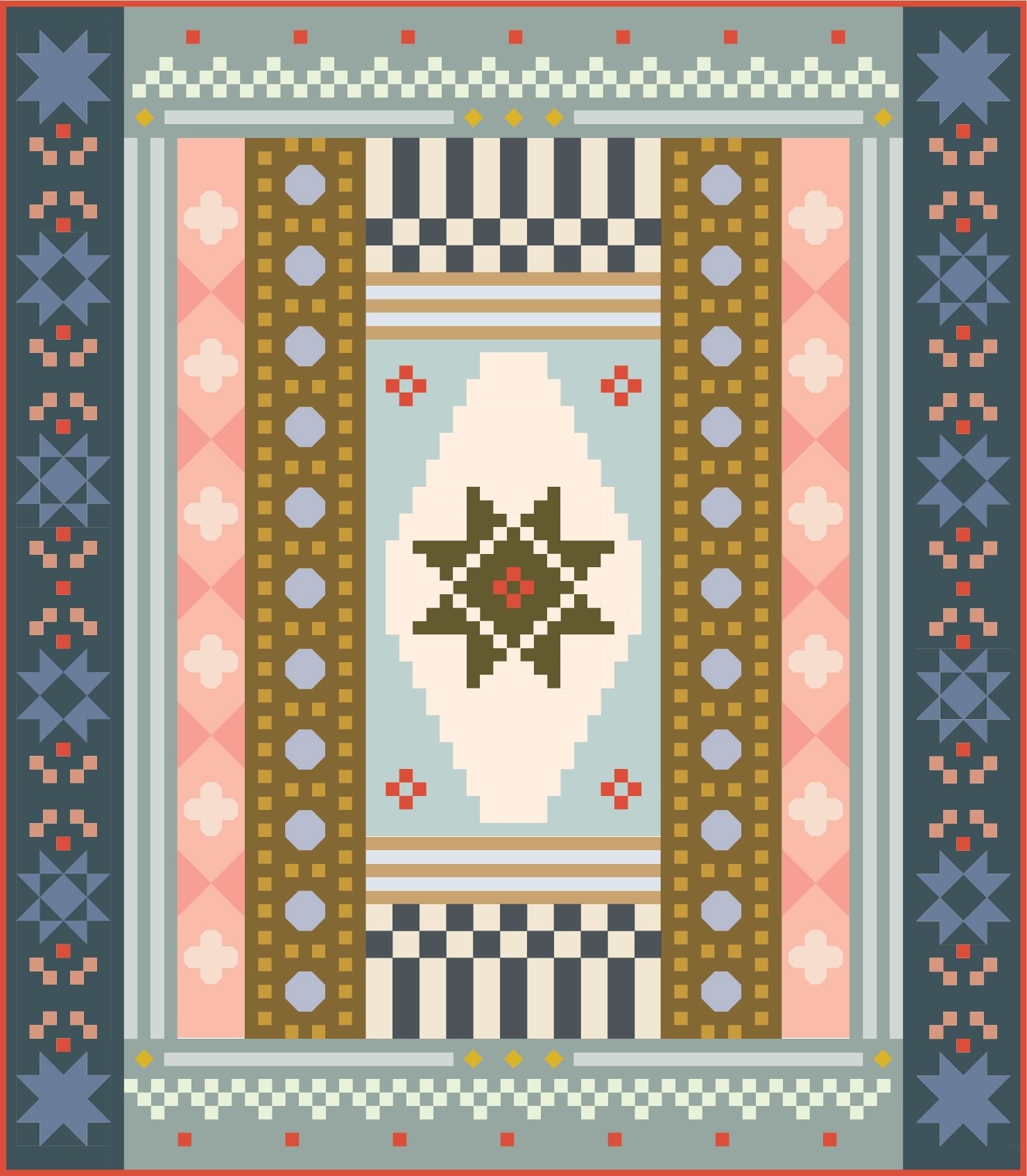 quiltkit | lo and behold | homespun BOM | cover - floydthefox