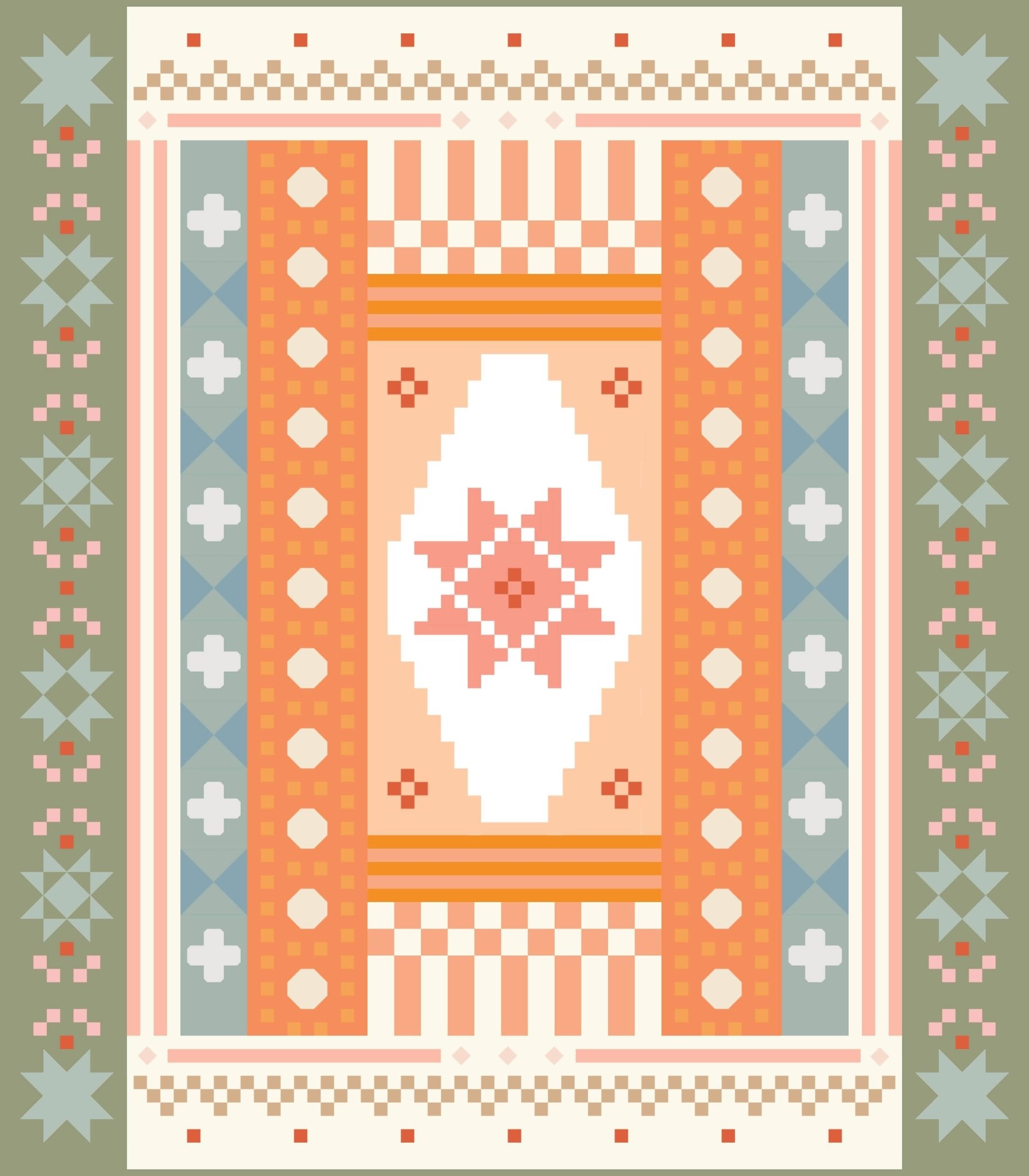 quiltkit | lo and behold | homespun BOM | golden hour - floydthefox