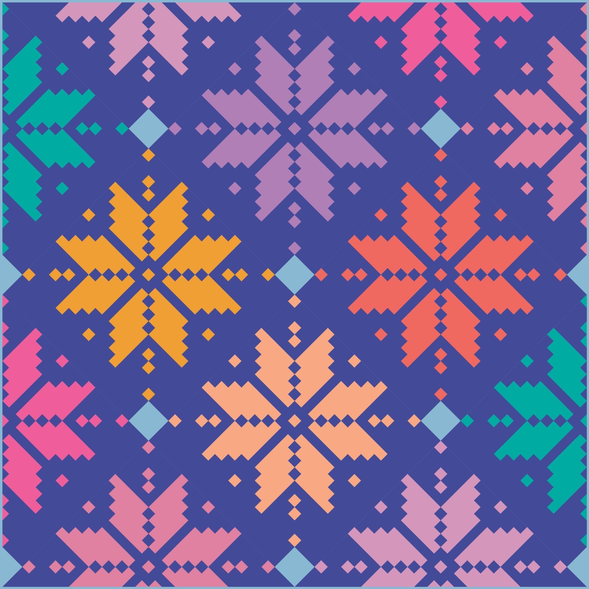 quiltkit | lo and behold | knitted star | jewel tones - floydthefox