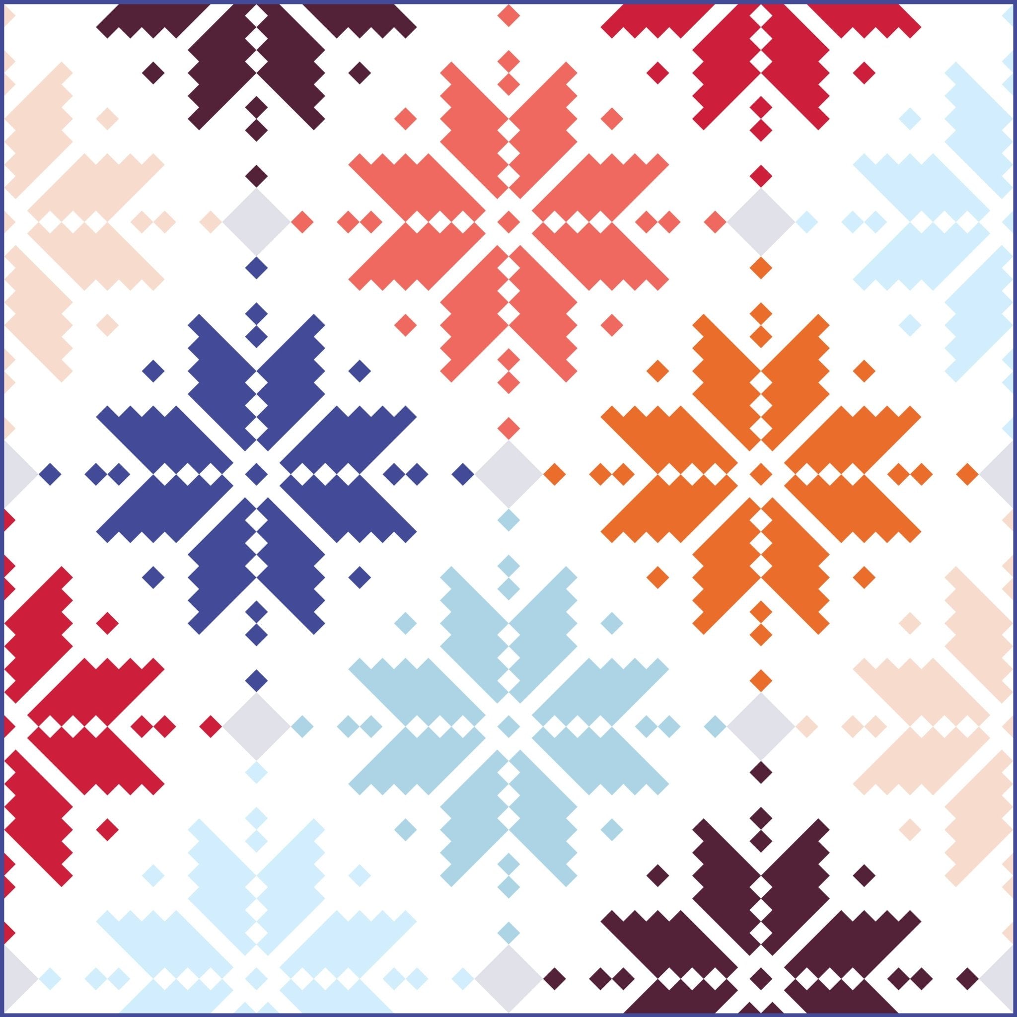 quiltkit | lo and behold | knitted star | winter brights - floydthefox