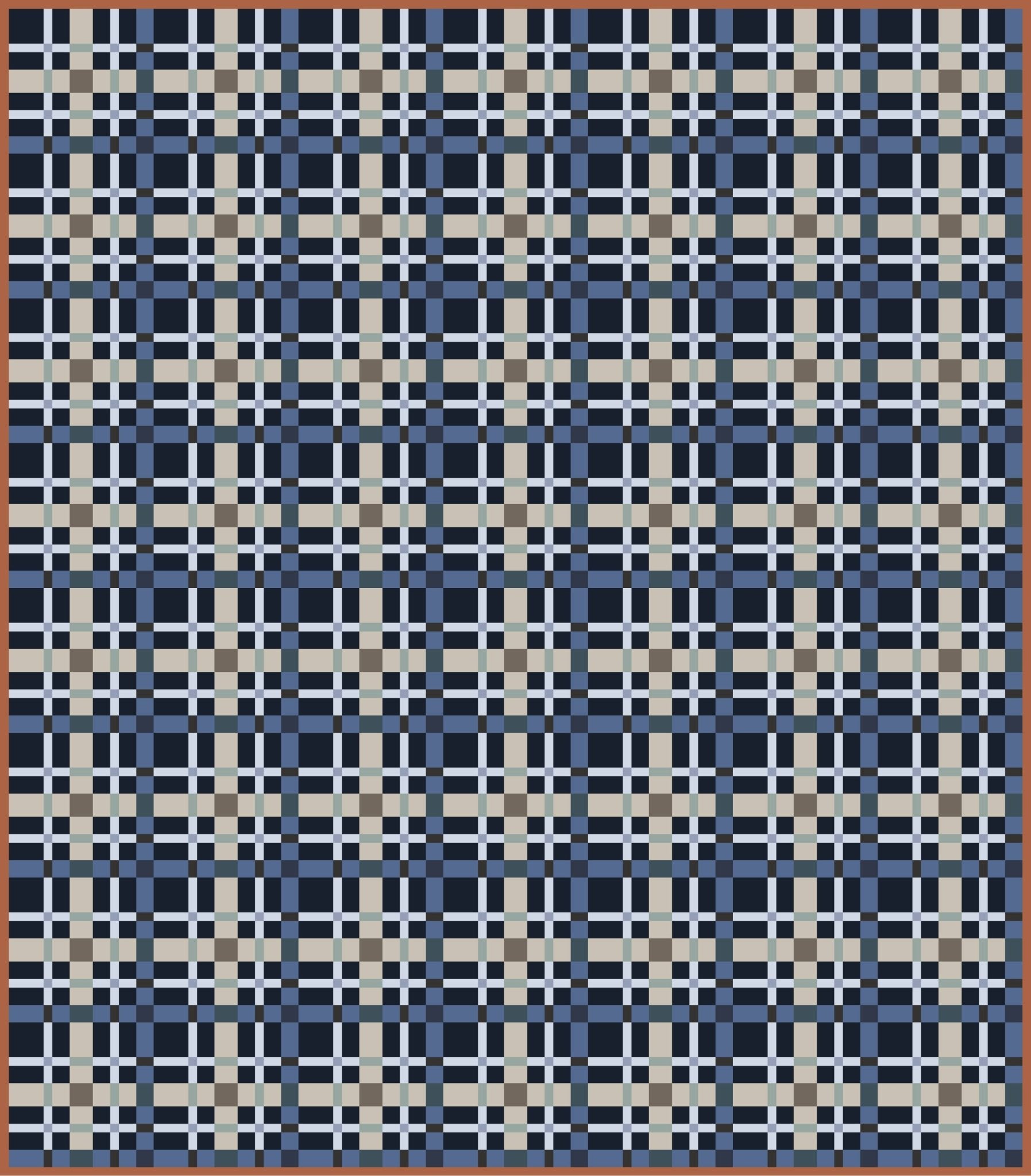 quiltkit | lo and behold stitchery | petit plaid | night sea - floydthefox