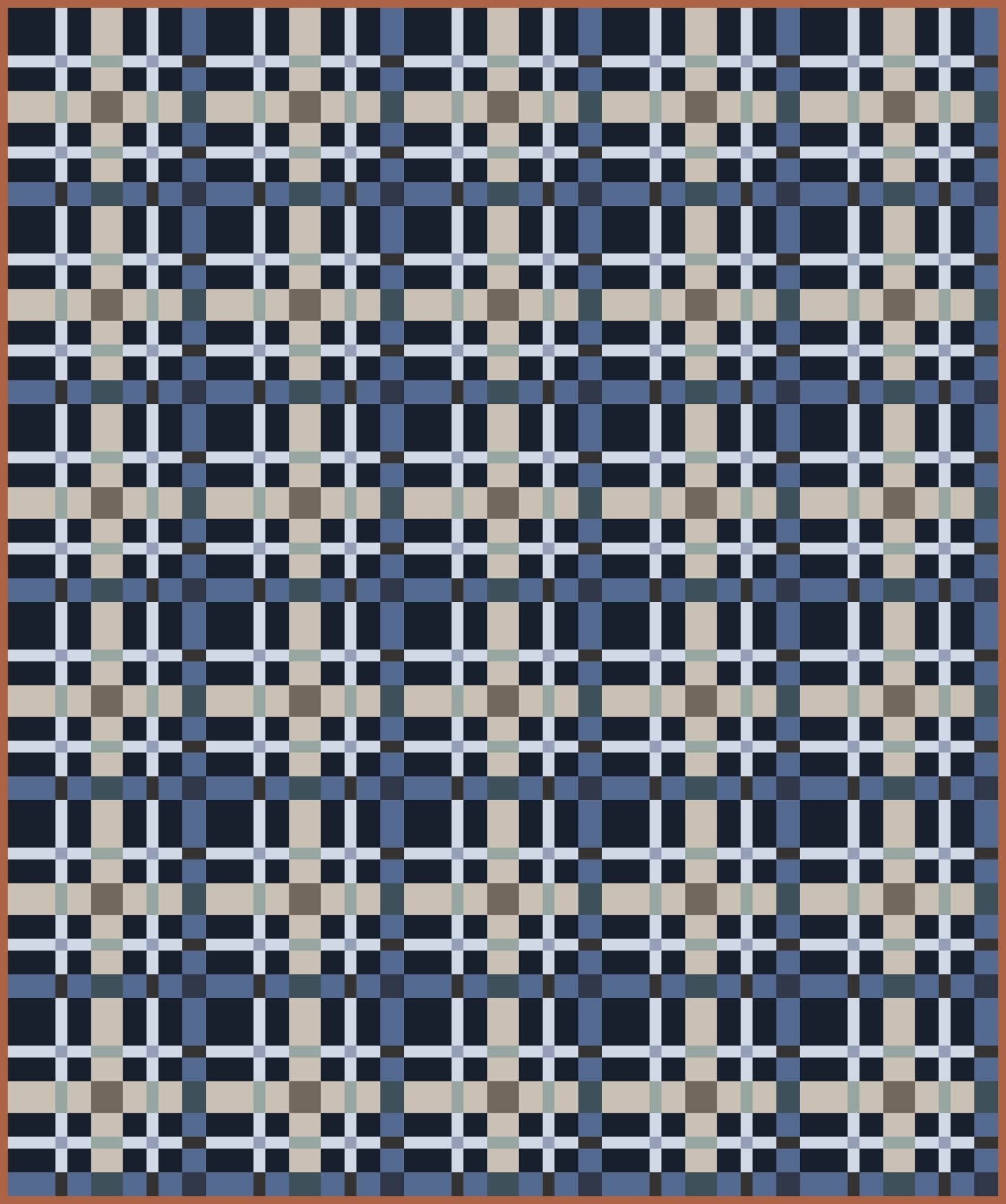 quiltkit | lo and behold stitchery | petit plaid | night sea - floydthefox