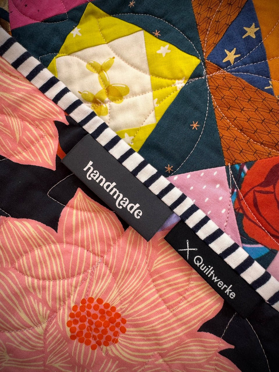quiltwerke weblabel | special edition 1/2026 | label quiltpflege cotton schwarz - floydthefox