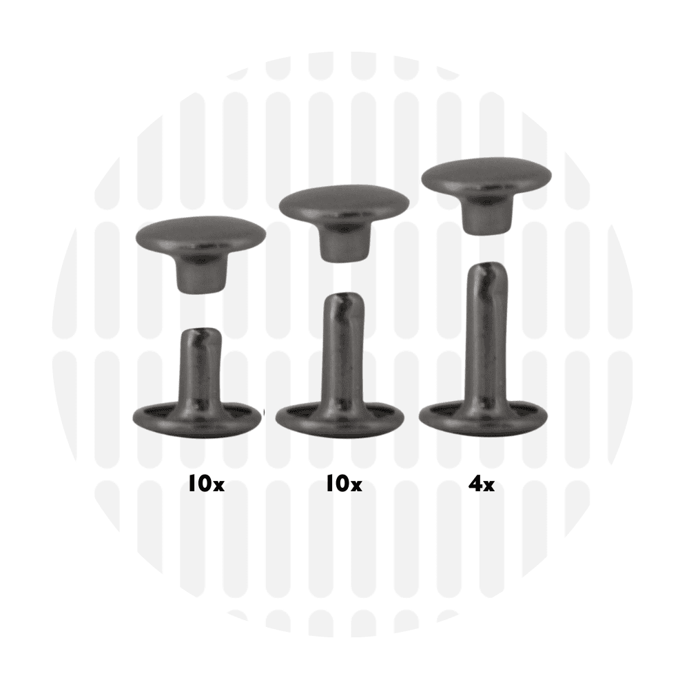 zipper zoo | einschlag-nieten set | 9mm - floydthefox