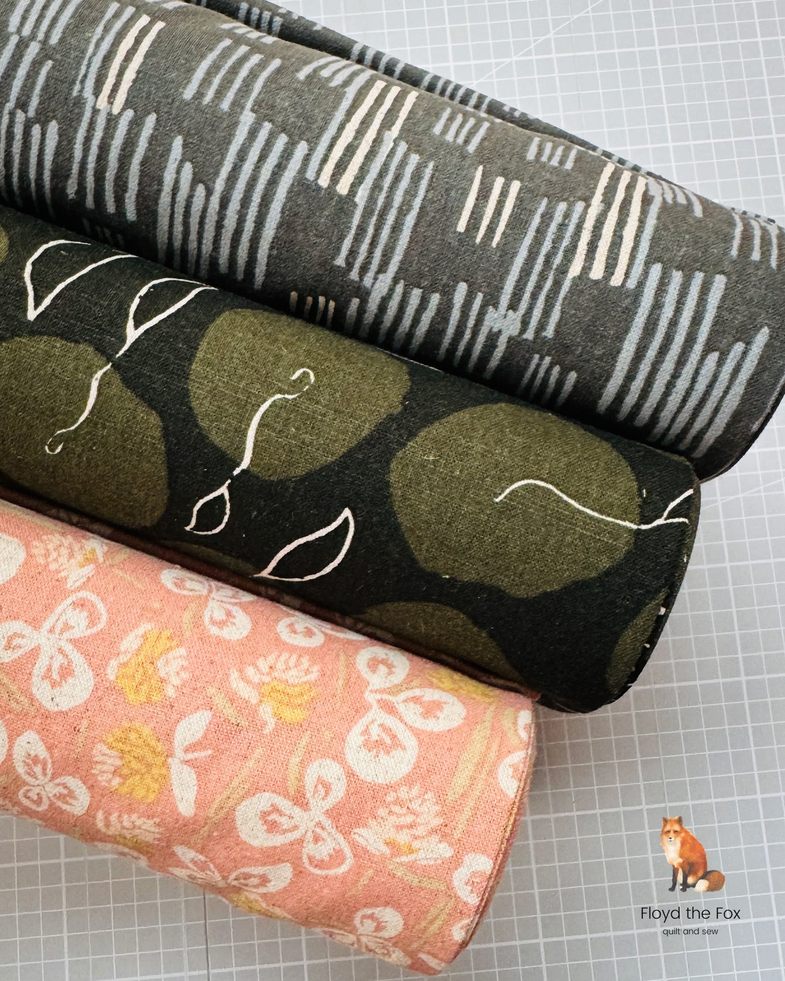 robert kaufman | canvas | noodlehead | orchard run | olive dots - floydthefox