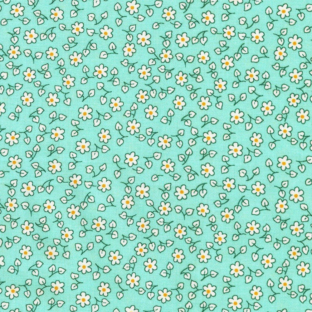 robert kaufman | patchworkstoff | fabric market | ditsy floral sea glass - floydthefox