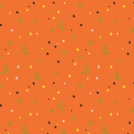 cotton+steel | rifle paper co | halloween | october night orange metallic - floydthefox