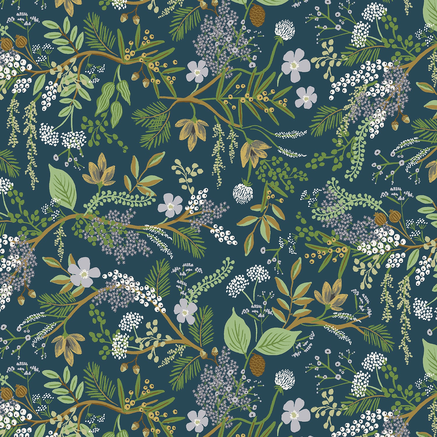 cotton+steel | rifle paper co | english rose | jałowiec las wiecznie zielony