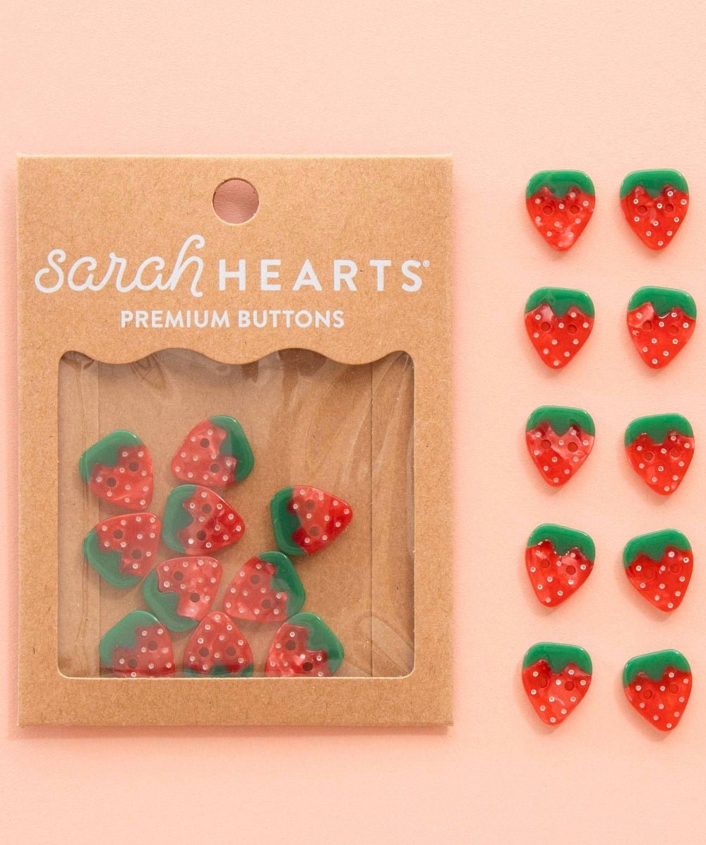 sarah hearts | knöpfe | erdbeeren klein - floydthefox