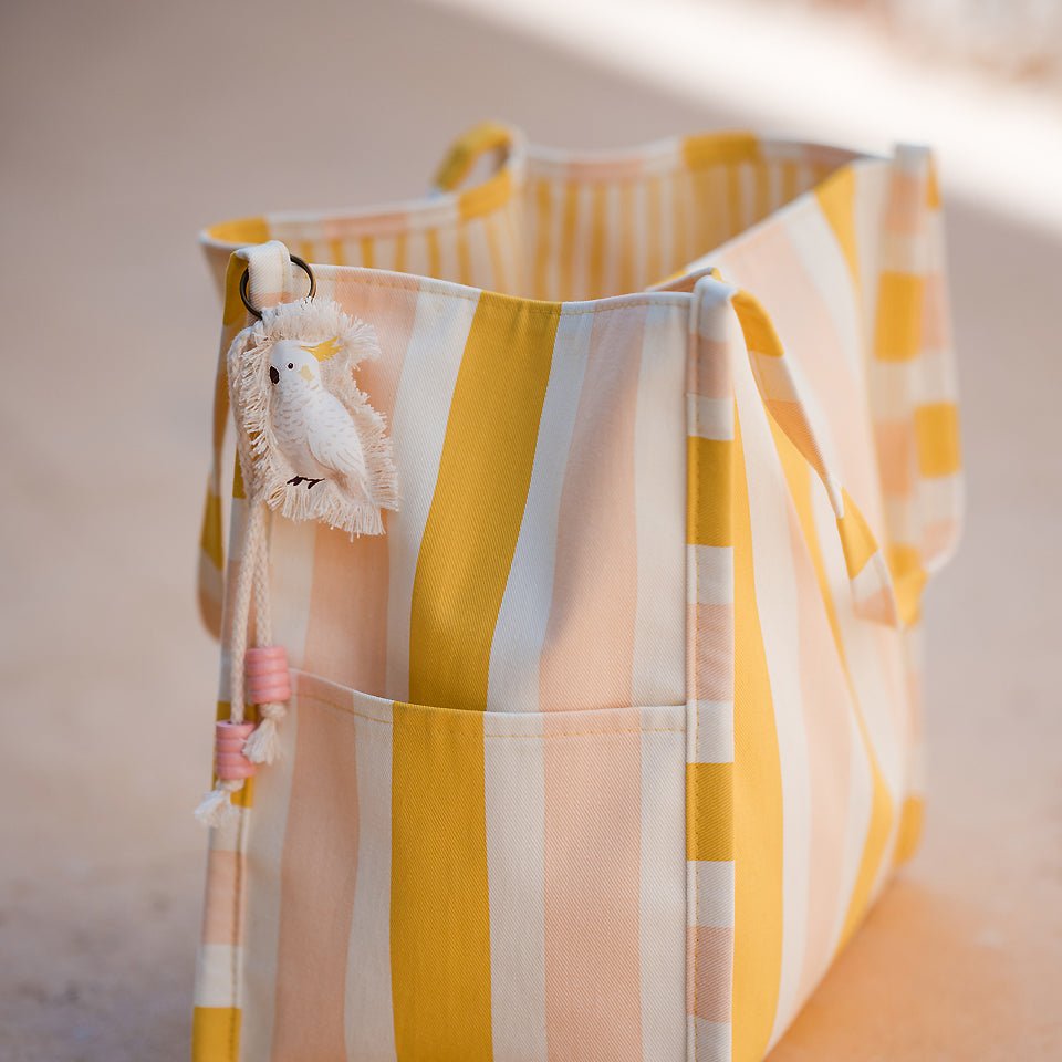 see you at six | cotton canvas | verticals papyrus creme - floydthefox