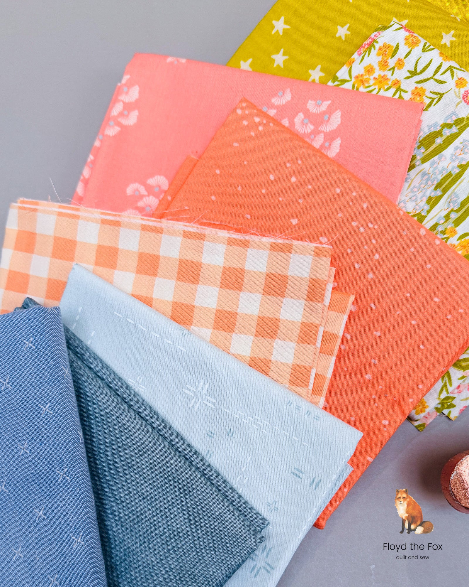 lot de tissus | fat quarter bundle | printemps | 12