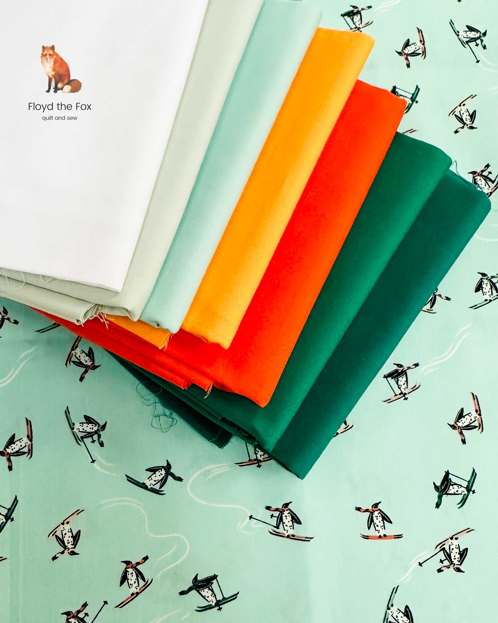 stoffpaket | penguins on ski | 8 - floydthefox