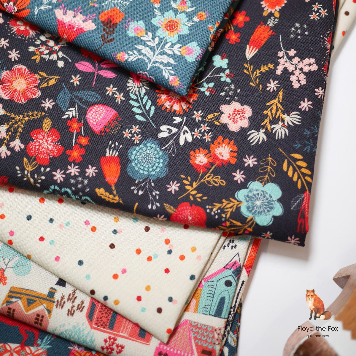 thread&ink | patchworkstoff | fine folk | calico blooms - floydthefox