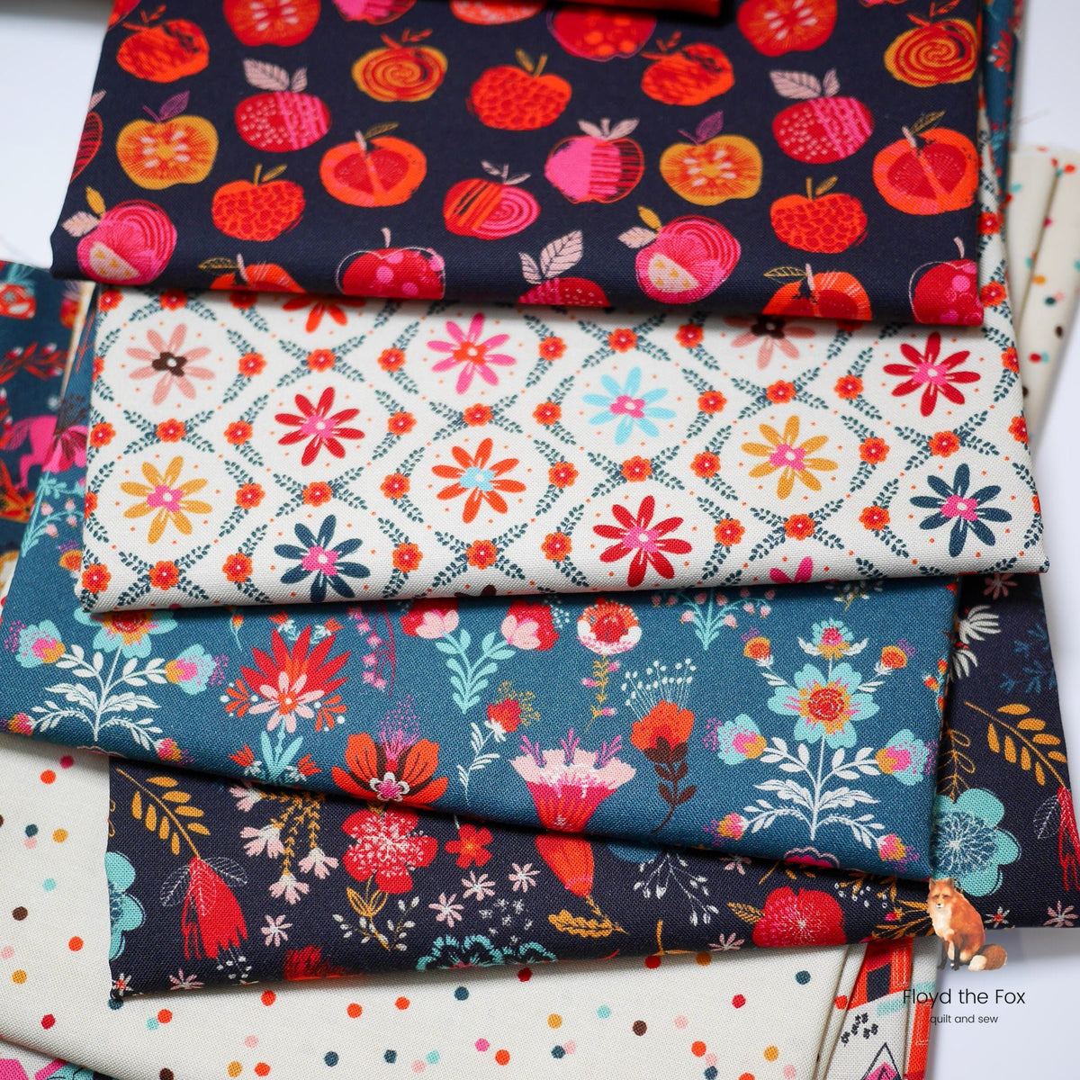 thread&ink | patchworkstoff | fine folk | daisy chain ecru - floydthefox