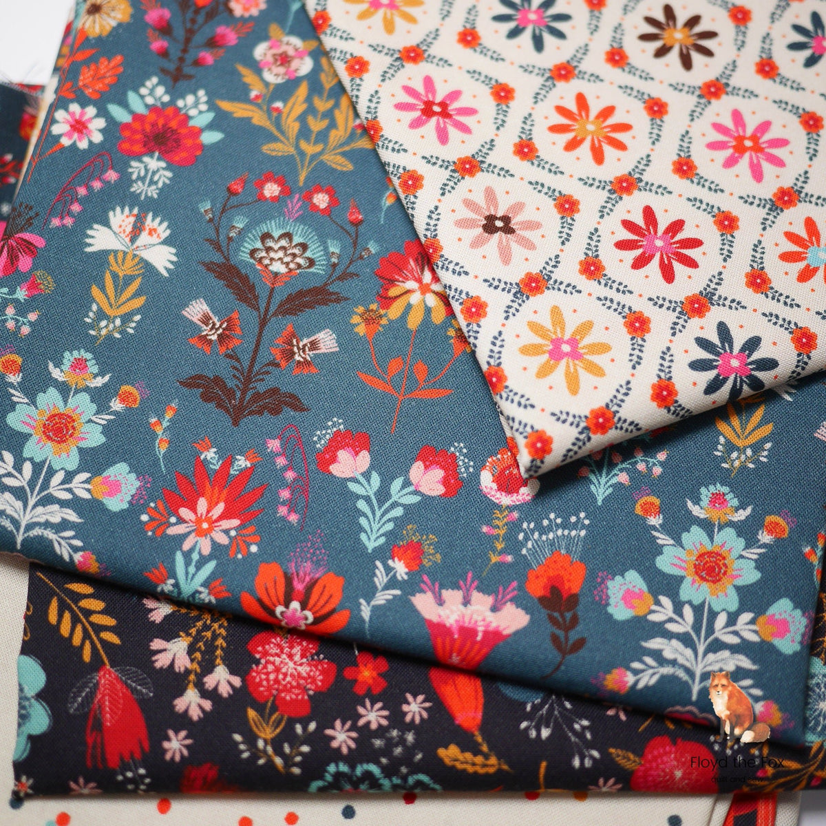 thread&ink | patchworkstoff | fine folk | daisy chain ecru - floydthefox
