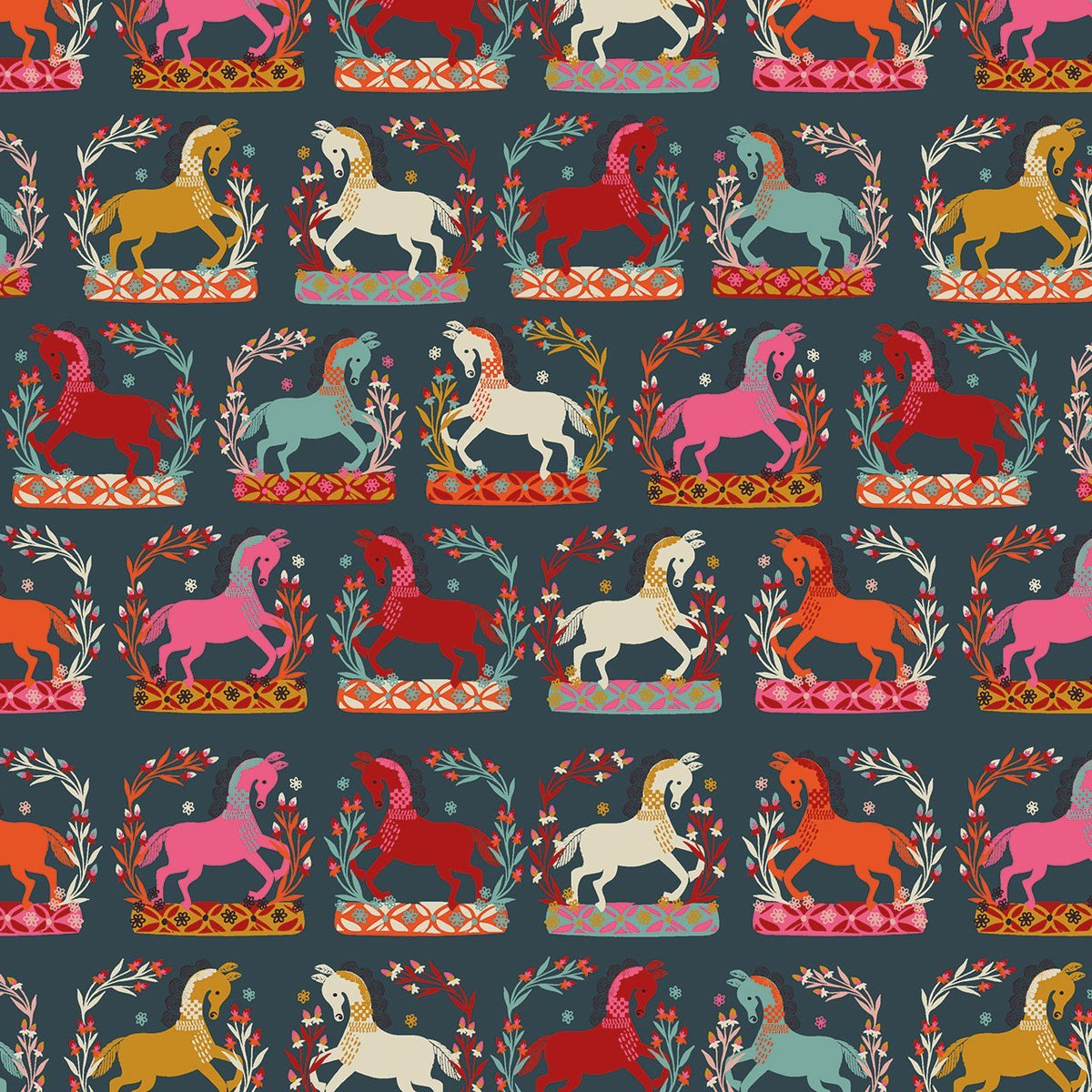 thread&ink | patchworkstoff | fine folk | prancing horses - floydthefox