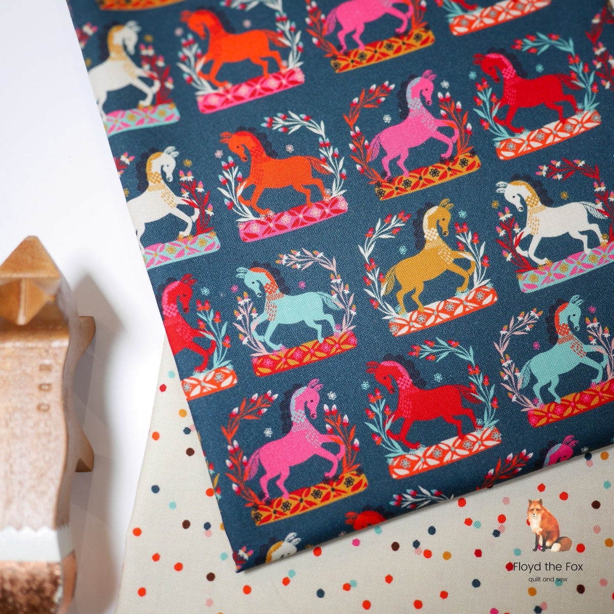 thread&ink | patchworkstoff | fine folk | prancing horses - floydthefox