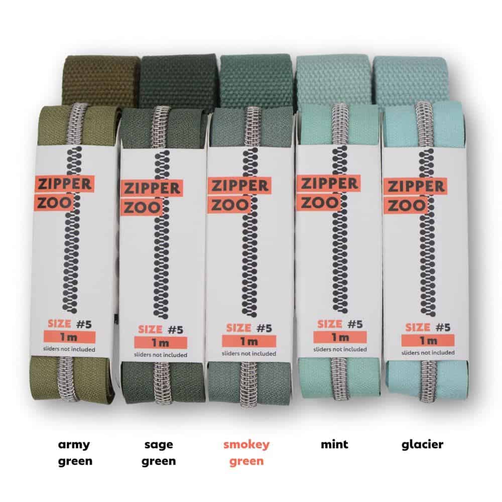 zipper zoo | endlos-reißverschluss | smokey green - floydthefox