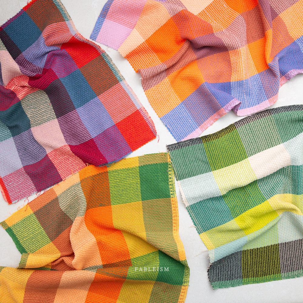 fableism supply co. | patchwork fabric | waffle happy checkers | sorbet