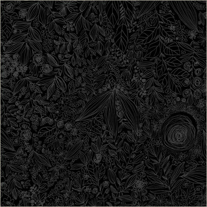 windham fabrics | patchworkstoff | pen & petal | daydream black on black - floydthefox