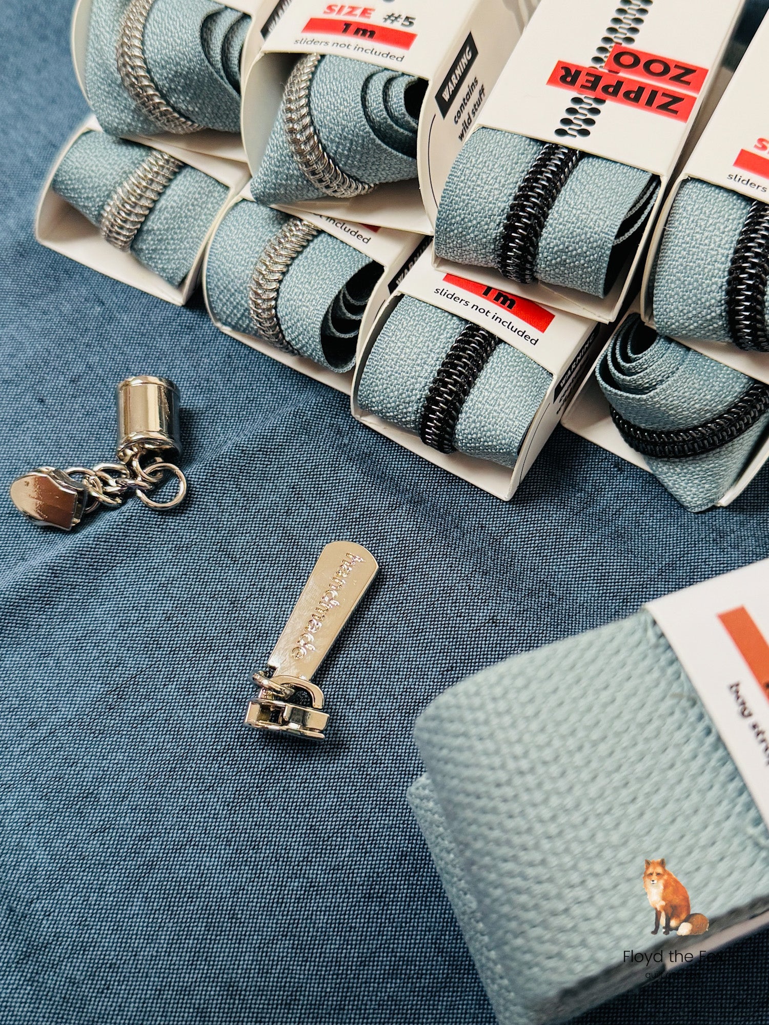 zipper zoo | endlos - reißverschluss | foggy blue - floydthefox