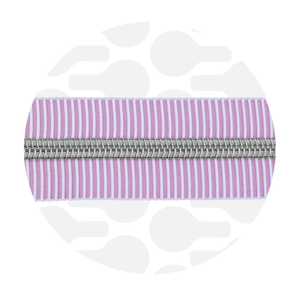zipper zoo | endlos - reißverschluss | striped dusty pink - floydthefox