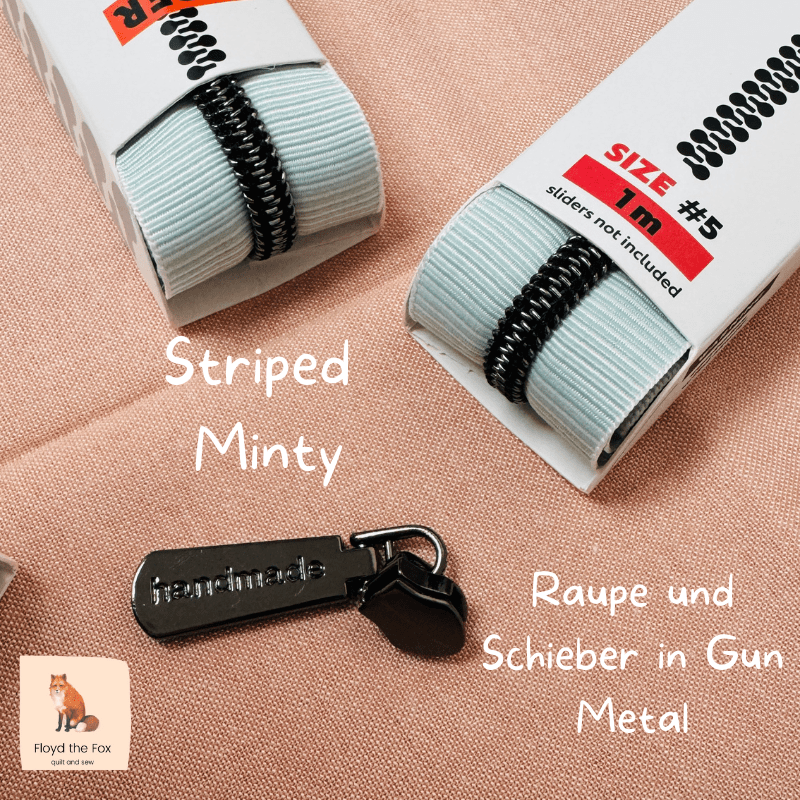 zipper zoo | endlos - reißverschluss | striped minty - floydthefox