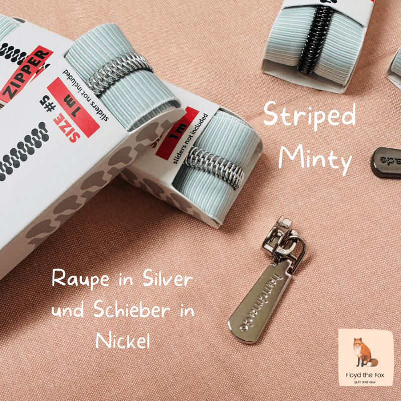 zipper zoo | endlos - reißverschluss | striped minty - floydthefox