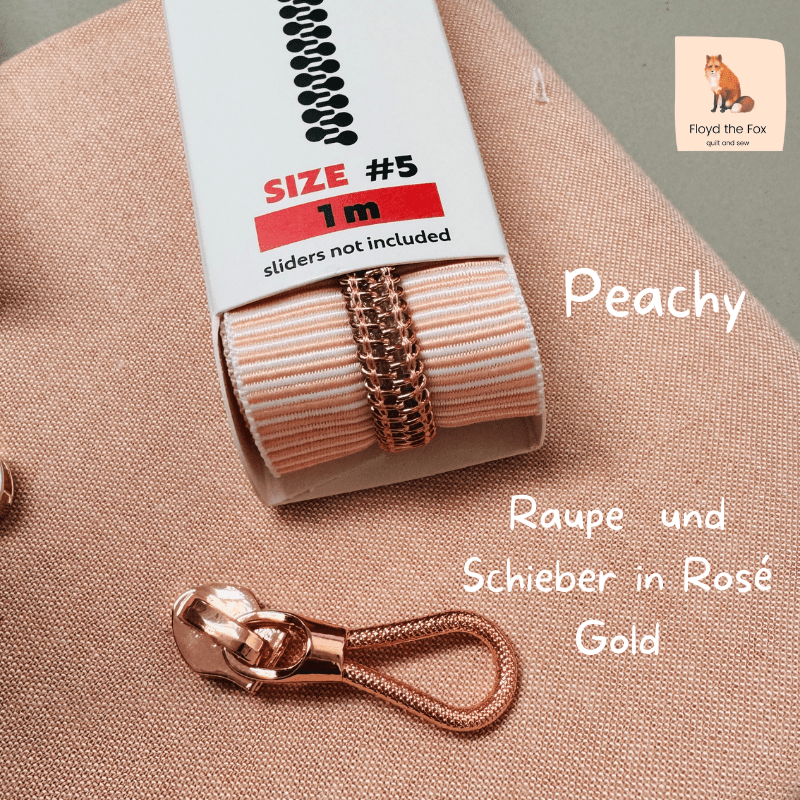 zipper zoo | endlos - reißverschluss | striped peachy - floydthefox