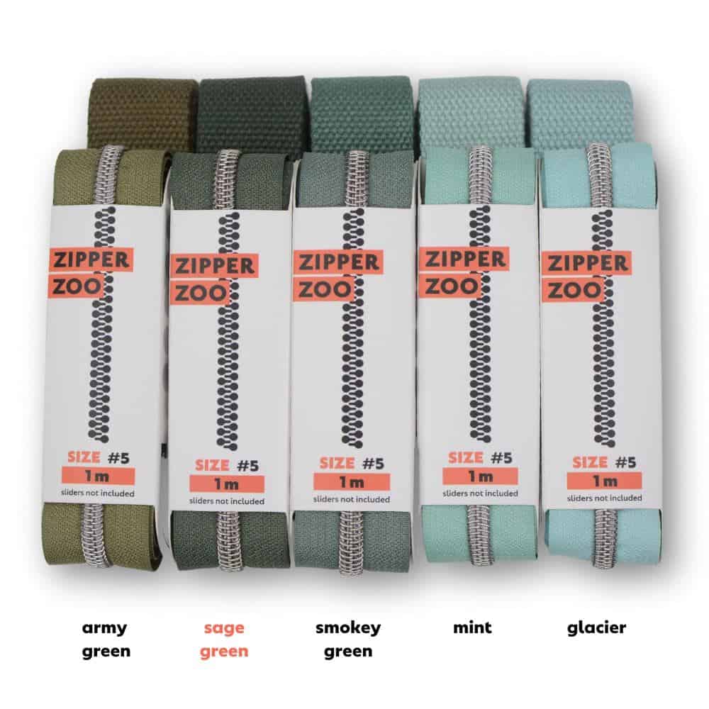 zipper zoo | gurtband | sage green - floydthefox