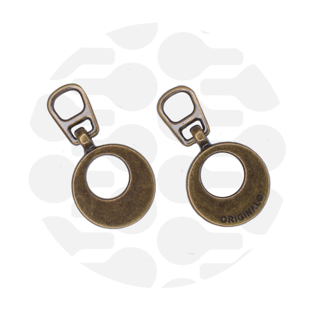 zipper zoo | schieber | messing antik - floydthefox