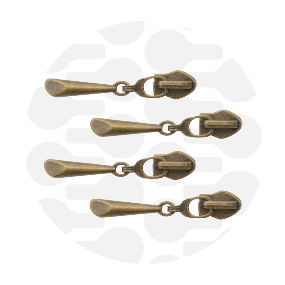 zipper zoo | schieber | messing antik - floydthefox