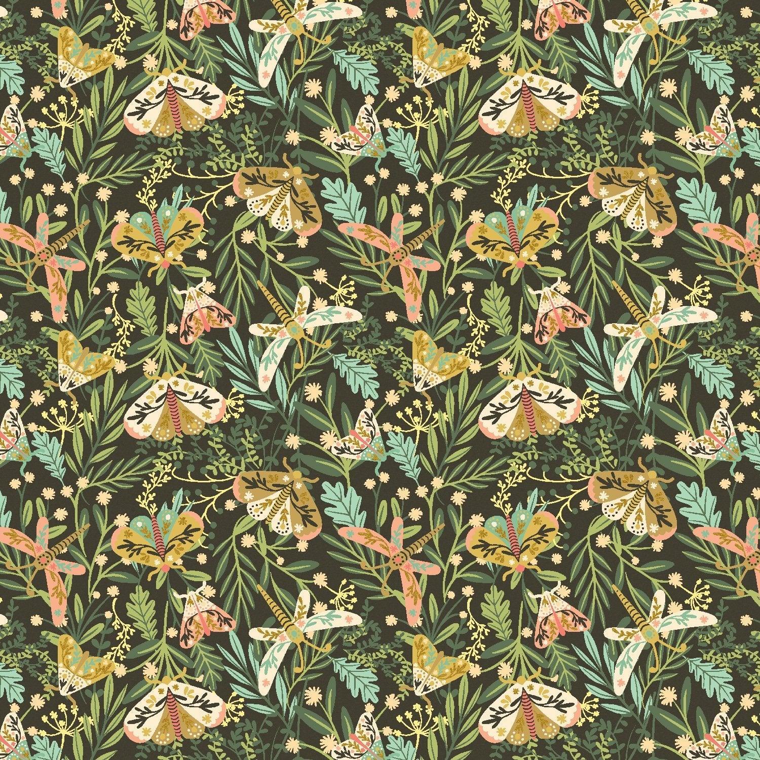 cotton+steel | myth+dream | dreamland deep forest metallic - floydthefox