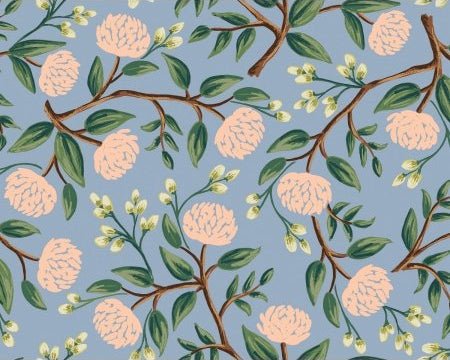 cotton+steel | rifle paper co. | wildwood | peonies dusty blue - floydthefox