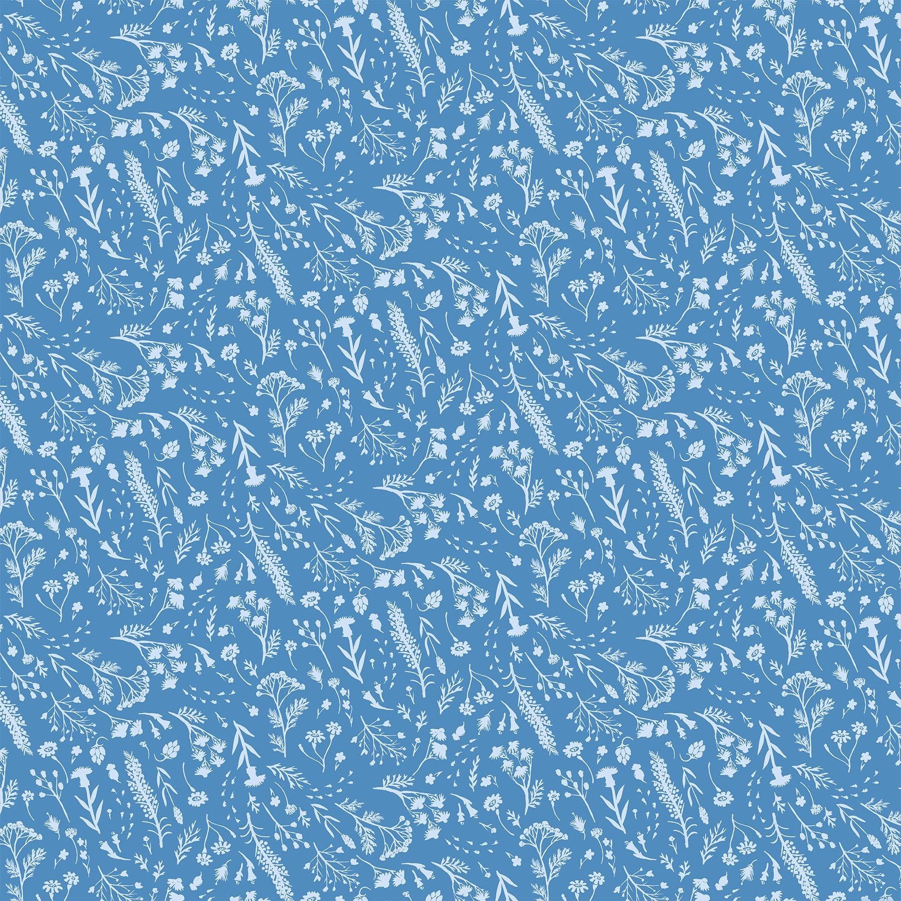 figo fabrics | eden | plants blue - floydthefox