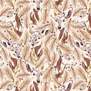 rjr fabrics | magic yosemite | morning deer brick red metallic - floydthefox