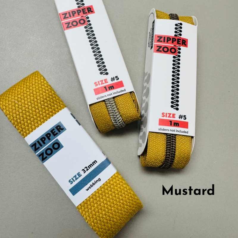 zipper zoo | endlos-reißverschluss | mustard