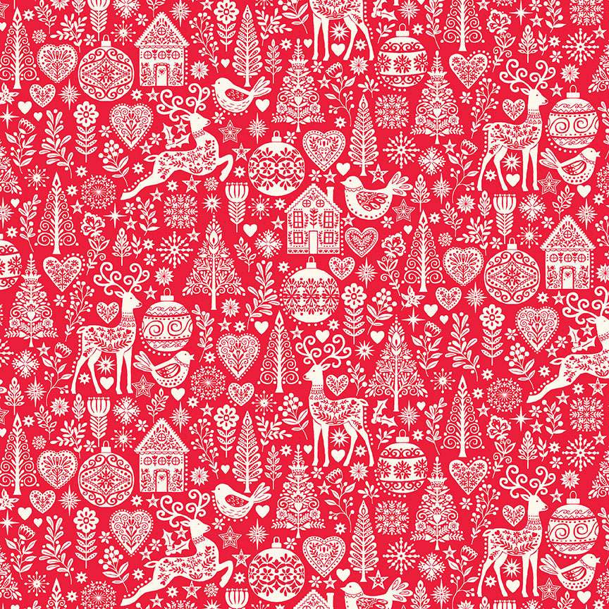 makower uk | scandi | christmas scene red