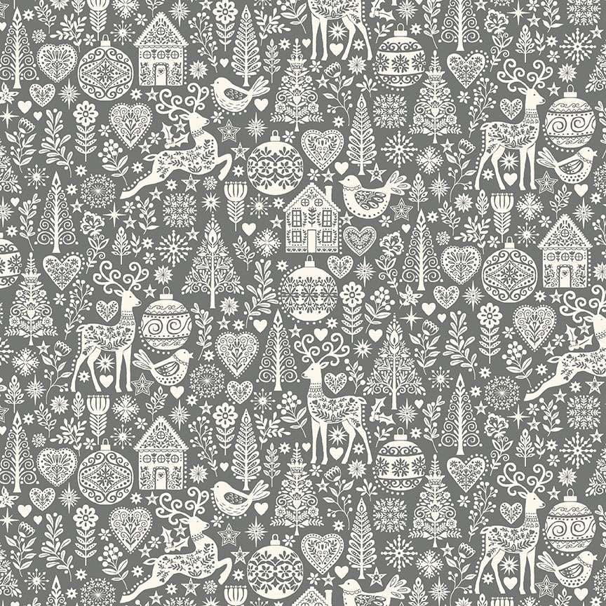 makower uk | scandi | christmas scene grey