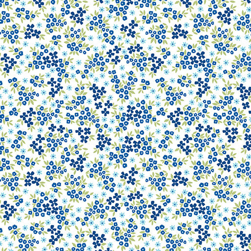 benartex | patchworkstoff | seaside garden | heather cobalt