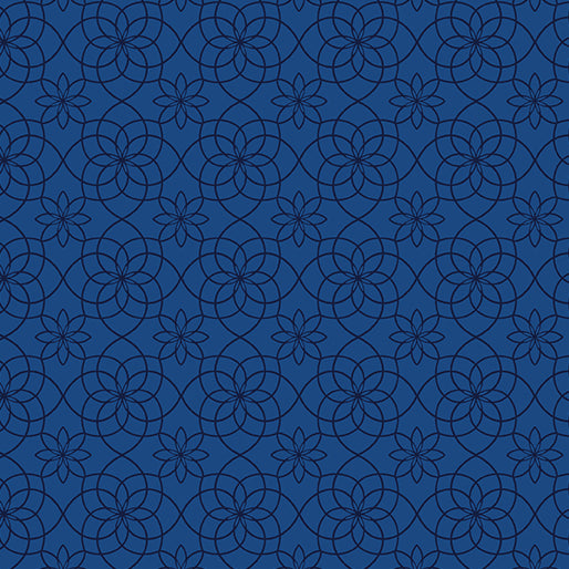 benartex | patchwork fabric | seaside garden | garden gate cobalt