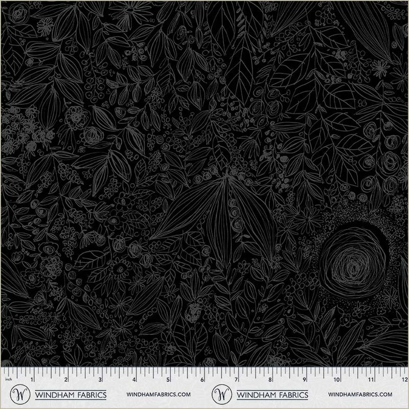 windham fabrics | patchworkstoff | pen & petal | daydream black on black