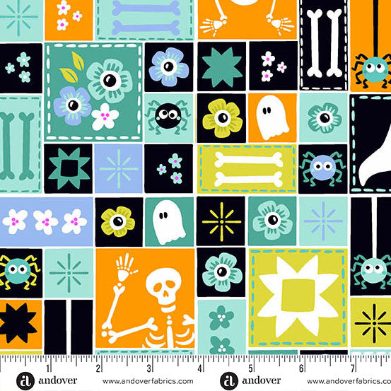 andover | patchworkstoff | ghostly garden | sew spooky aqua