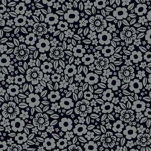 andover | patchworkstoff | ghostly garden | floral fright black