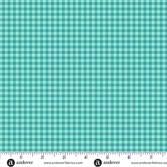 andover | patchworkstoff | ghostly garden | bitty gingham aqua