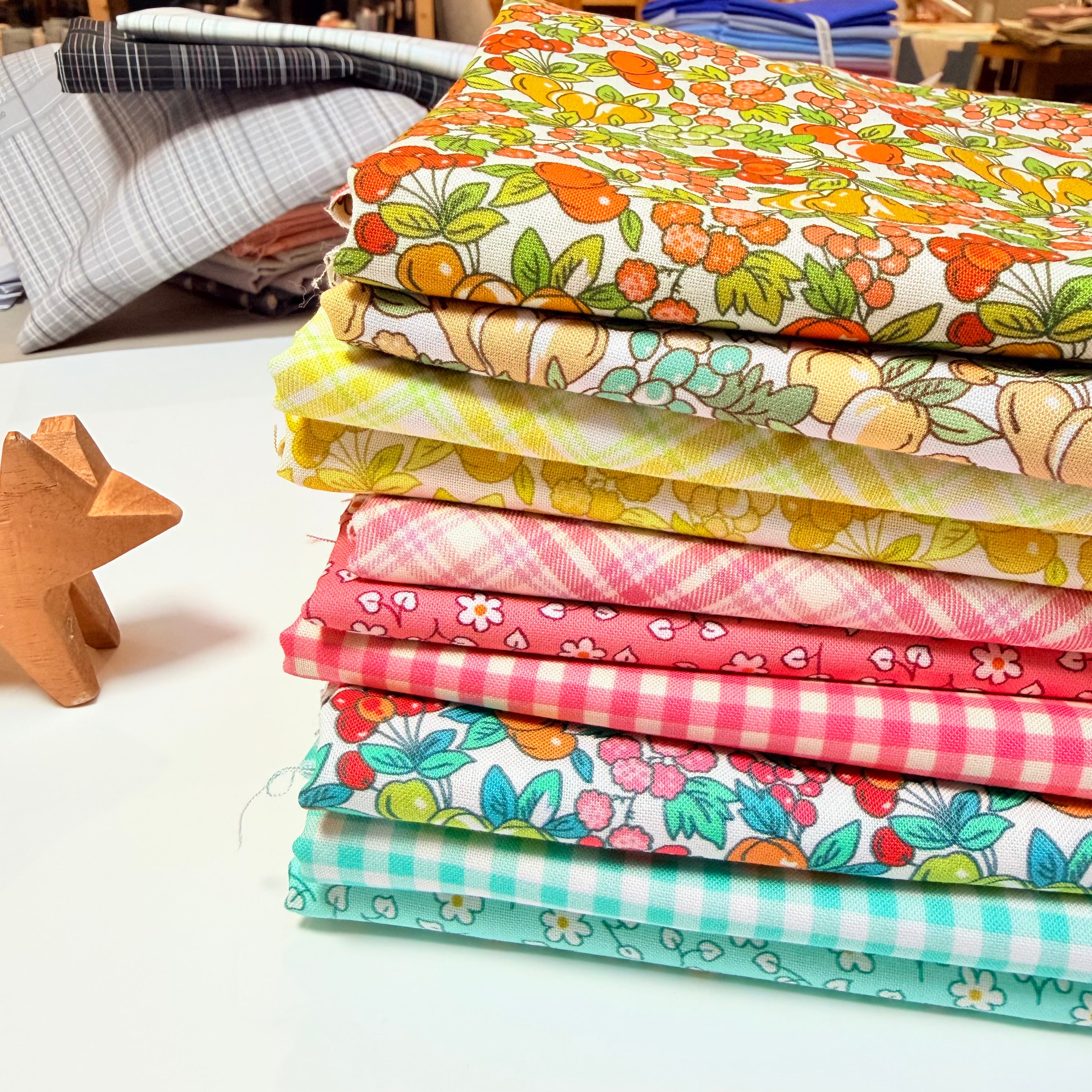 robert kaufman | patchworkstoff | fabric market | diagonal plaid citrus
